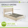 Juskys 'Savona' Polsterbett mit Stauraum und Lattenrost, Samt, Beige, 140x200 cm Bild 5