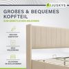 Juskys 'Savona' Polsterbett mit Stauraum und Lattenrost, Samt, Beige, 140x200 cm Bild 3