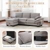 Flieks 3-Sitzer-Sofa mit Hocker, USB-C-Anschluss & Seitentaschen, Dicke Kissen, Corduroy, Hellgrau Bild 5