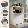 OTTO home Sekretär MAMBO, Höhe 122cm, Home-Office-Schreibtisch, PC-Schrank (2 Türen, 1Klappe, 7 Fächer, 1 Schubkasten, 3 höhenverstellbare Böden), Multifunktional mit viel Stauraum, klappbare Tischfläche Bild 3