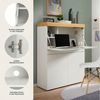 OTTO home Sekretär MAMBO, Höhe 122cm, Home-Office-Schreibtisch, PC-Schrank (2 Türen, 1Klappe, 7 Fächer, 1 Schubkasten, 3 höhenverstellbare Böden), Multifunktional mit viel Stauraum, klappbare Tischfläche Bild 4