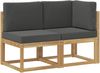 vidaXL Outdoor Mittel- und Ecksofa 2 Stück Weiß Massivholz Akazie 901475 Bild 2
