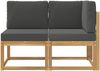 vidaXL Outdoor Mittel- und Ecksofa 2 Stück Weiß Massivholz Akazie 901475 Bild 3