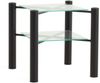 Dico Metall Nachttisch Beistelltisch mit 2 Glasauflagen Bild 1