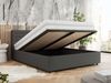 Polsterbett mit Holzlattenrost Doppelbett PAVO CLASSIC, hohe Kopfteil, Bettkasten mit Gasdruckfeder Pocket Matratze - 140 x 200 cm - Grau Kunstleder - VIRE LUX Bild 3