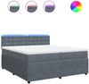 vidaXL Boxspringbett mit Matratze Dunkelgrau 200x200 cm Samt 3290143 Bild 2