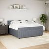 vidaXL Boxspringbett mit Matratze Dunkelgrau 200x200 cm Samt 3290143 Bild 4