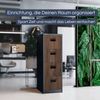 Hängeregisterschrank abschließbar SARA - 4 Schubladen mit Schloss | Aktenschrank Büroschrank aus Stahl Metallschrank, 132x46x62cm Anthrazit-Nussbaum Bild 3