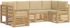 vidaXL Outdoor-Sofagarnitur 5 pcs Weiß und Beige 245 x 128,5 x 73 cm 3392383 Bild 2