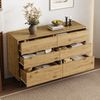 Merax Sideboard-Schrank mit 6 Schubladen – Holzoptik, Metallfüße, Viel Stauraum, Minimalistisches Design, Holzfarbe Bild 2