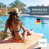 LILENO HOME Liegenauflage mit Kopfkissen perfekt für Strandliege, Sonnenliege Auflage, (1er Set), 1er Set Polster Auflage für Rollliegen in Blockstreifen Aqua Bild 2
