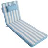 LILENO HOME Liegenauflage mit Kopfkissen perfekt für Strandliege, Sonnenliege Auflage, (1er Set), 1er Set Polster Auflage für Rollliegen in Blockstreifen Aqua Bild 4