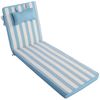 LILENO HOME Liegenauflage mit Kopfkissen perfekt für Strandliege, Sonnenliege Auflage, (1er Set), 1er Set Polster Auflage für Rollliegen in Blockstreifen Aqua Bild 5