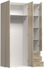 Kleiderschrank Spell 3 trg. Schlafzimmer Schrank Drehtürenschrank Eiche Dekor Bild 3