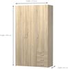 Kleiderschrank Spell 3 trg. Schlafzimmer Schrank Drehtürenschrank Eiche Dekor Bild 4