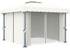 vidaXL Pavillon mit Vorhängen & LED-Lichterkette 3x3 m Cremeweiß 3070345 Bild 5