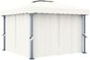 vidaXL Pavillon mit Vorhängen & LED-Lichterkette 3x3 m Cremeweiß 3070345 Bild 3