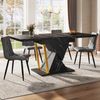 Ausziehbarer Esstisch 110–140 cm mit Marmoroptik Tischplatte, MDF Küchentisch ausziehbar, moderner Dining Table mit Stauraum und stabilem Metallgestell Bild 3