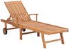 vidaXL Sonnenliege mit Auflage Rot Massivholz Teak 3063012 Bild 2