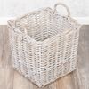 Rattankorb BAKUL eckig White 40x40cm mit Griffen Aufbewahrungskorb Wäschekorb Bild 2
