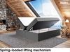 MEBLINI Boxspringbett LIONEL 140x200 cm mit Bettkasten - H4/Dunkelgrau Webstoff Polsterbett - Doppelbett mit Topper & Taschenfederkern-Matratze Bild 3