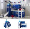 Homestyle4u Spielbett mit Tunnel, Turm und Rutsche, Blau, Kiefernholz blau / weiß, 90x200 cm Bild 3