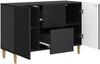 vidaXL Sideboard Schwarz 89 x 34,5 x 60 cm Holzwerkstoff 894656 Bild 3