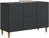 vidaXL Sideboard Schwarz 89 x 34,5 x 60 cm Holzwerkstoff 894656 Bild 2