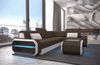 Ecksofa Verona L Form aus Stoff - Strukturstoff - braun-weiß - Links Bild 3