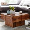 Couchtisch Sheesham Massivholz 57,5x57,5x30 cm Quadratisch Modern Wohnzimmer Bild 3