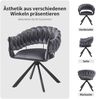Esszimmerstuhl-Set (2 Stück), moderner Stuhl aus Samtstoff, ergonomisch mit verstellbaren Füßen & klauenförmigen Metallbeinen, Samt, Grau Bild 5