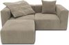 DOMO. collection Ecksofa 800011, kleine Modul-Couch in L-Form, individuell kombinierbar, Cord Sofa, Polsterecke, Eckcouch, Polstergarnitur 216 x 193 x 69 (BxTxH), schlamm Bild 2