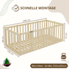 Crazy Pine 'Crazy John' Kinderbett mit hohem Rausfallschutz 73 cm, Holz, Natur, 120x200 cm Bild 2