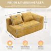 2-Sitzer Sofa aus Chenille mit Seitentaschen & Chaise-Lounge, 158 x 90 x 60 cm, Gelb Bild 4