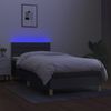 Boxspringbett mit Matratze & LED Stoff Dunkelgrau 90x200 cm Bild 4
