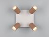 Deckenstrahler SOKA 4-flammig aus Metall Hellgrau & Coffee, Quadrat 20cm Bild 4