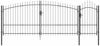 vidaXL Gartentor mit Schloss Woerden Grau 125 x 400 cm Stahl 42008908 Bild 1