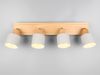 Deckenstrahler SHANTI Hellgrau mit Holz 4-flammig, Breite 60cm Bild 5
