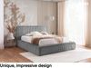 MEBLINI Polsterbett 140x200 mit Lattenrost mit Matratze - MESUT - Grau Cordstoff - Bubble Bett - Cloud Bett - Marshmallow Bed - Kopfteil Bett mit Stauraum Bild 2