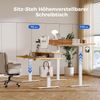 Höhenverstellbarer Schreibtisch 160x60 cm mit 2 Schubladen Elektrisch Hellbraun Bild 3