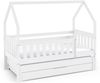 Kinderbett mit Matratze und Schublade 160 x 80 cm Kinderbett mit Unterbett Doppelbett Weiß NINA Bild 2