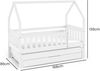 Kinderbett mit Matratze und Schublade 160 x 80 cm Kinderbett mit Unterbett Doppelbett Weiß NINA Bild 4
