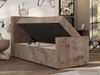 Boxspringbett 90x200 TILIO DUO inkl. Bettkasten & 7-Zonen Multipocket-Matratze, Modernes Jugendbett, Einzelbett - Braun Cord - H4 - Links Bild 4