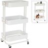 Koopman Küchenwagen Rollwagen Aufbewahrung Metall 76x46x33 cm Bausatz Montage Weiss, (Stück, 1 St, Packung), Weiß, 76x46x33cm, Metall, 3 Ebenen, mit Rollen Bild 2