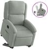 vidaXL Relaxsessel mit Aufstehhilfe Hellgrau Samt 3204300 Bild 2