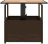vidaXL Gartentisch mit Schirmloch Braun 55x55x46,5 cm Poly Rattan 364118 Bild 5
