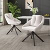 Drehstuhl Beige Samt 2er-Set – Ergonomischer Bürostuhl mit 360°-Drehfunktion, Metallstruktur, Atmungsaktive Samtpolsterung Bild 3