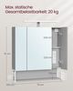 Vasagle Spiegelschrank mit Steckdosen und Haartrockner-Halter, MDF, 16,5 x 70 x 75 cm, Wolkenweiß-Taubengrau Bild 4
