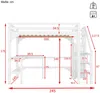 Hochbett mit Kleiderschrank, Schreibtisch, Lattenrost, Treppe und Rausfallschutz, 140x200 cm, Kinderbett, Kiefer Bild 4