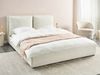 Bett mit Lattenrost Samtstoff BAJONNA 160 x 200 cm Cremeweiß Bild 3